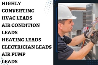 generate hvac leads air condition leads heating  lead electrician air pump leads