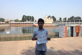hold up a sign with a recognizable Indian background of anything you want to say and take a picture of it