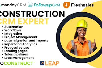 set up coconstruct followup freshsales leap monday CRM construction CRM