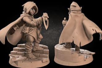 3d miniature, sculpt 2d image into 3d model,3d statue headbust,sti file or print