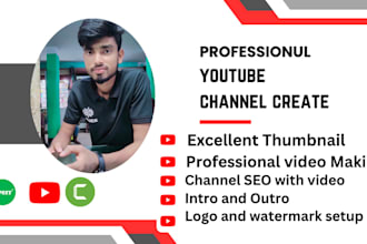 create setup and SEO professionally  youtube channel