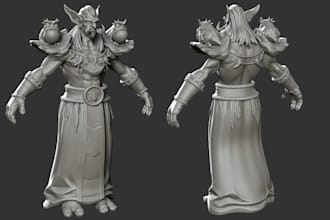 mesh 3d model for 3d printing, design stl file, 3d detailed action mini figurine