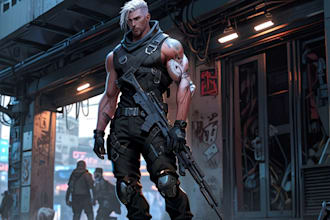 make cyberpunk and fantasy character or concept art splash art