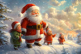 do  christmas illustrations and cards for you