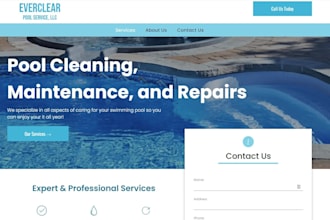 design a swimming pool cleaning service, construction website