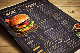 do an amazing menu design, food menu, restaurant menu design