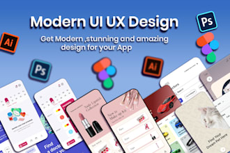 design UI UX  apps  with  ios and android mockups