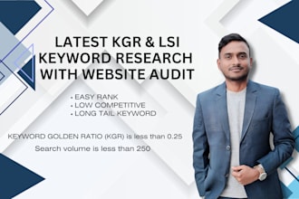do latest kgr and lsi keyword research with website audit