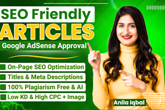 write 30 SEO friendly articles for quick google adsense approval