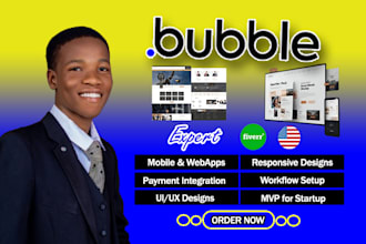 do bubble website, bubble app, bubble mvp, bubble saas as bubble io developer