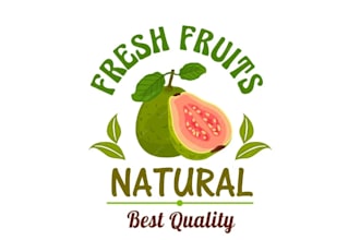 design unique fresh fruit logo for your brand