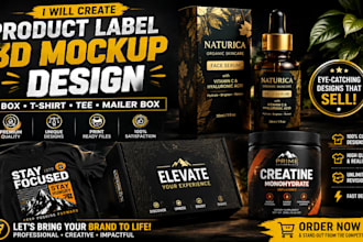 create product label 3d mockup design box t shirt tee public mailer box design