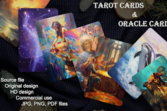 illustrate tarot and oracle cards with concept art