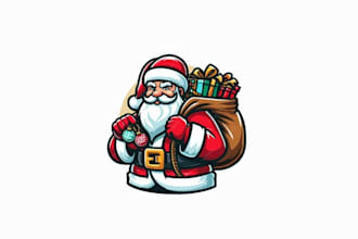 design spread christmas santa mascot logo