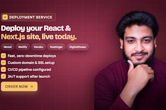 deploy your react, next js app to vercel, netlify, heroku, hostinger