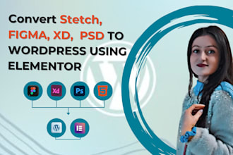 convert xd, psd or figma to wordpress using elementor