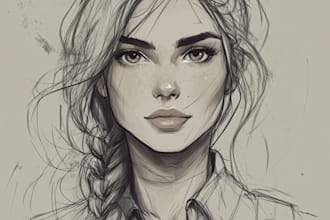 make fantasy sketch style for you