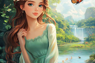 draw a unique portrait in disney cartoon style