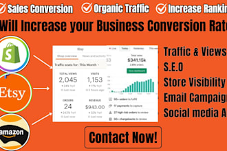 do complete organic shopify cro dropshipping website etsy ebay marketing traffic