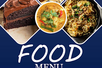 create impressive restaurant menu and food menu design