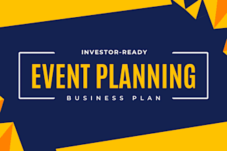 create an investor ready event planning business plan for USA, UK, ca planner