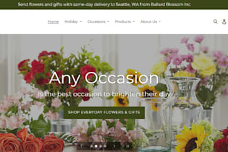design flower shopify bouquet store florist website garden equipment store