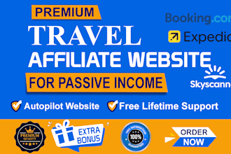 create premium automated travel affiliate website for passive income