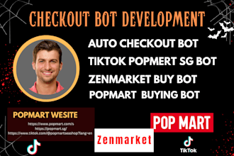 build monitoring bot, auto checkout bot, auto buying bot, tiktok live bot