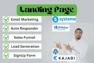 build wordpress landing page design, squeeze page, sales page, or sales funnel