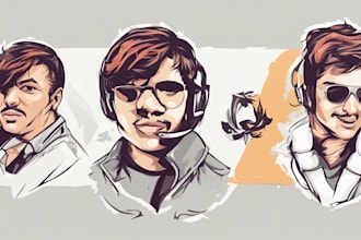 vector tracing vector art portrait illustration mascot logo
