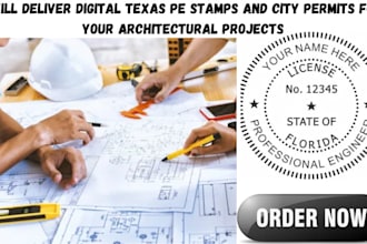 provide texas pe stamps and city permits