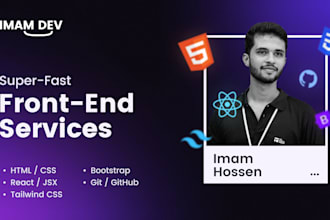 react js and tailwind CSS front end development