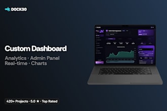 build custom dashboard, admin panel, or analytics platform with react