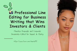 line edit and proofread business plans, proposals, and corporate documents