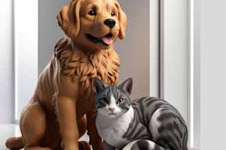 do 3d animal model 3d dog model 3d character design 3d cat model 3d printing