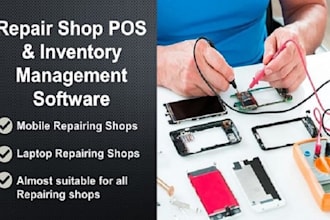 install repair shop management software with repair status,inventory,stock,app