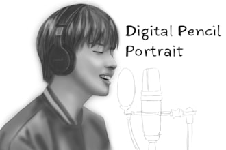 memorialized realistic digital pencil portrait