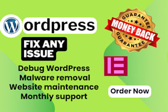 fix wordpress errors, issues, problems, and bugs, and remove malware quickly