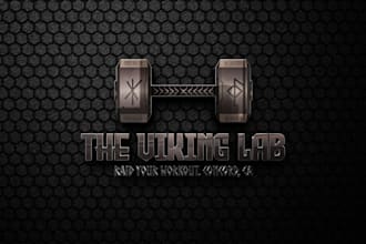 make a sleek and strong minimalist gym logo design