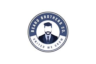 do a sleek and manly minimalist beard logo design