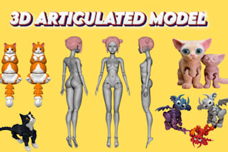 sculpt 3d bjd 3d articulated model 3d flexi model 3d flexi toy for 3d printing