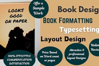 do book formatting and typesetting  print published ready