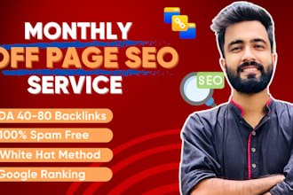 provide monthly off page and local seo with high da backlink