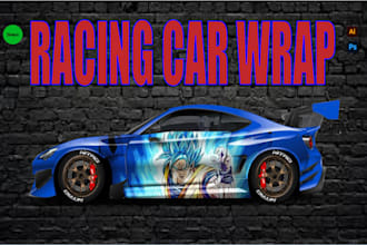 create professional racing car wrap , vehicle wrap   vinyl wrap food truck