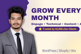 do a complete monthly SEO service with onpage, technical optimization and GEO