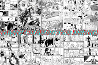 draw funny comic illustration, cartoon book design, vector art, doodle webcomic