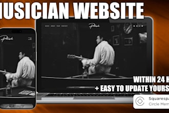 create an instant website for a musician or band, using my own custom template