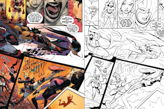 draw comic illustration graphic novel manga art comic storyboard page dark art