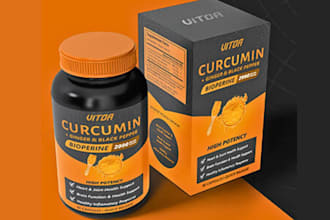design product labels for supplements, cosmetic, food, coffee, dieline packaging