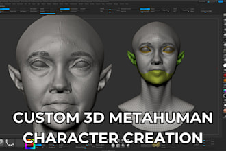 realistic 3d character design 3d metahuman 3d humanoid model and body rigging